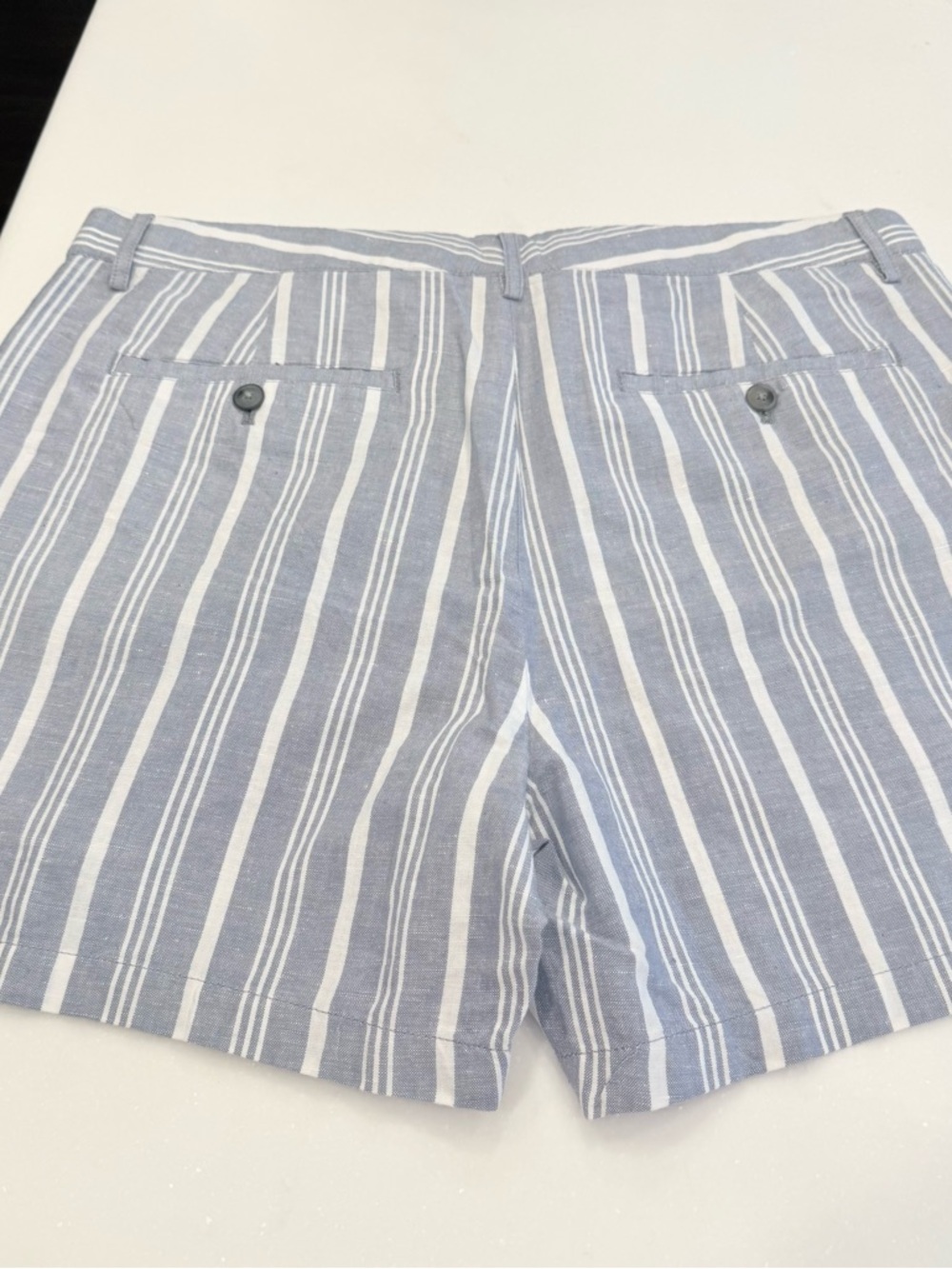 Club Monaco Men’s Jax Shorts Linen Blend Blue White Sz 33 NWT - Picture 14 of 16